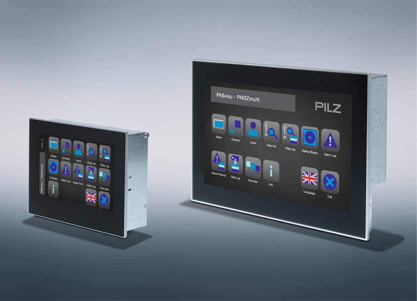 Les nouvelles interfaces Homme Machine PMIvisu v807 et v812 de Pilz allient robustesse et performance – gardez simplement une vue d’ensemble